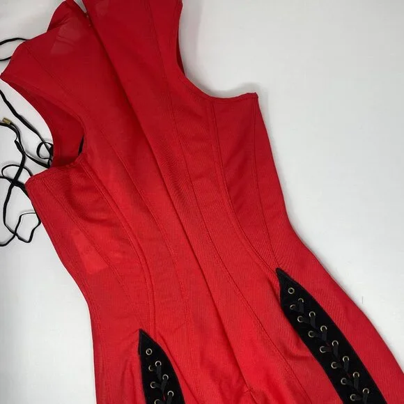 Agent Provocateur Skylar Red Corset Dress AP4 Large NWT